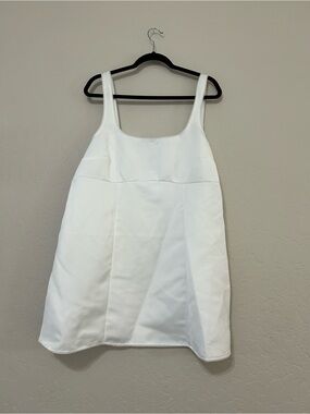 H&M White Square Neck Tank with Panel Seams